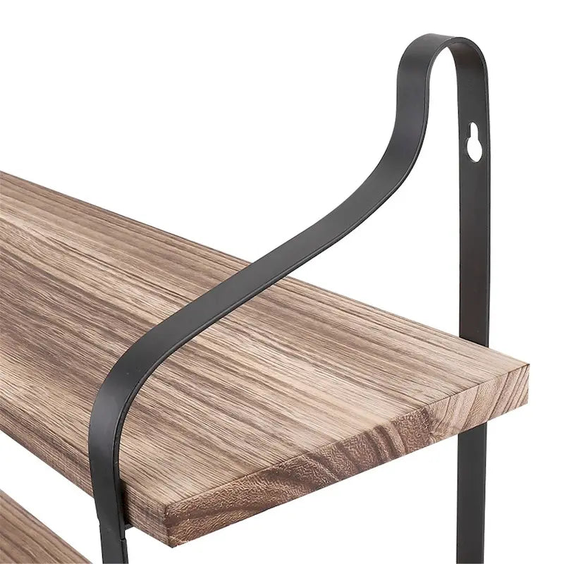 Dual Layer Rustic Floating Wall Shelf