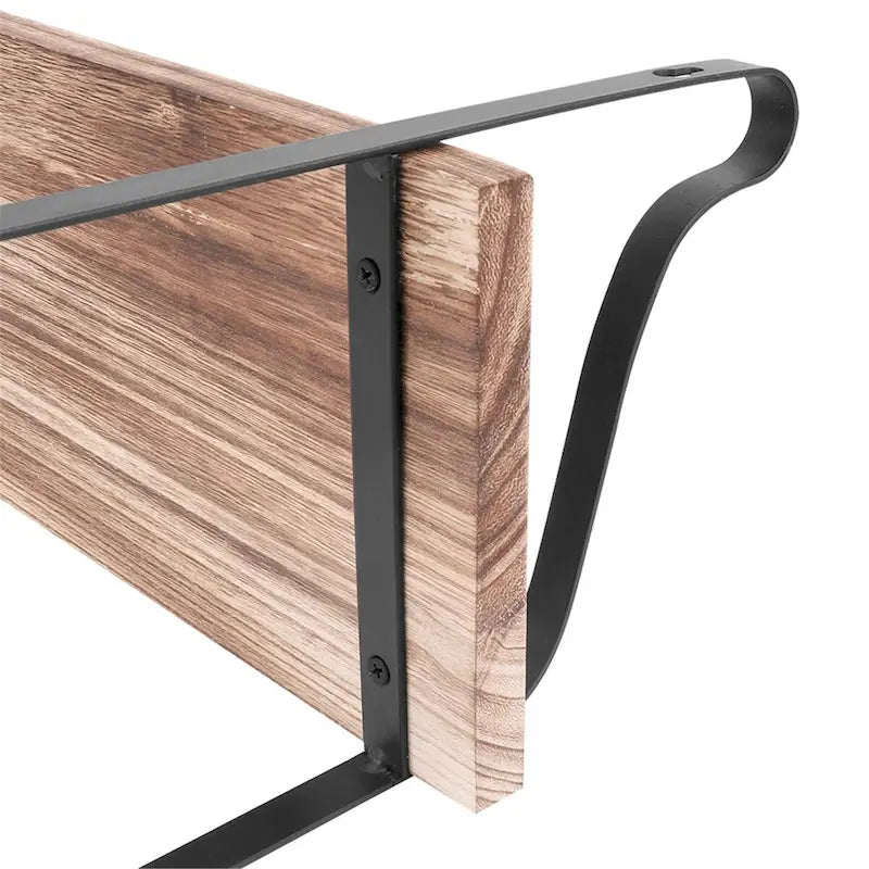 Dual Layer Rustic Floating Wall Shelf