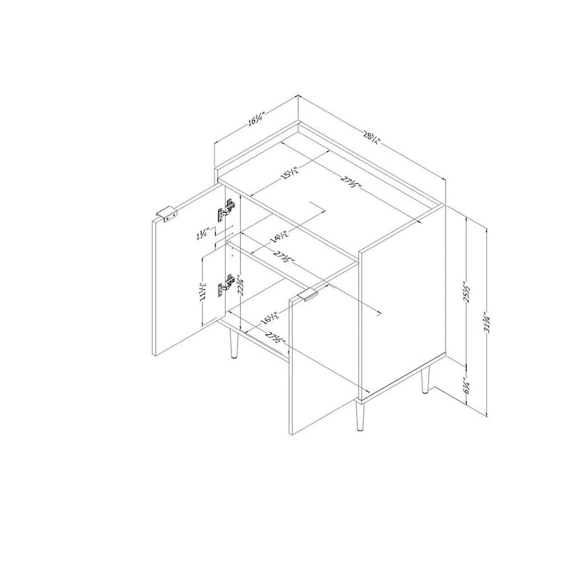 Two-Door Storage Cabinet with Adjustable Shelf