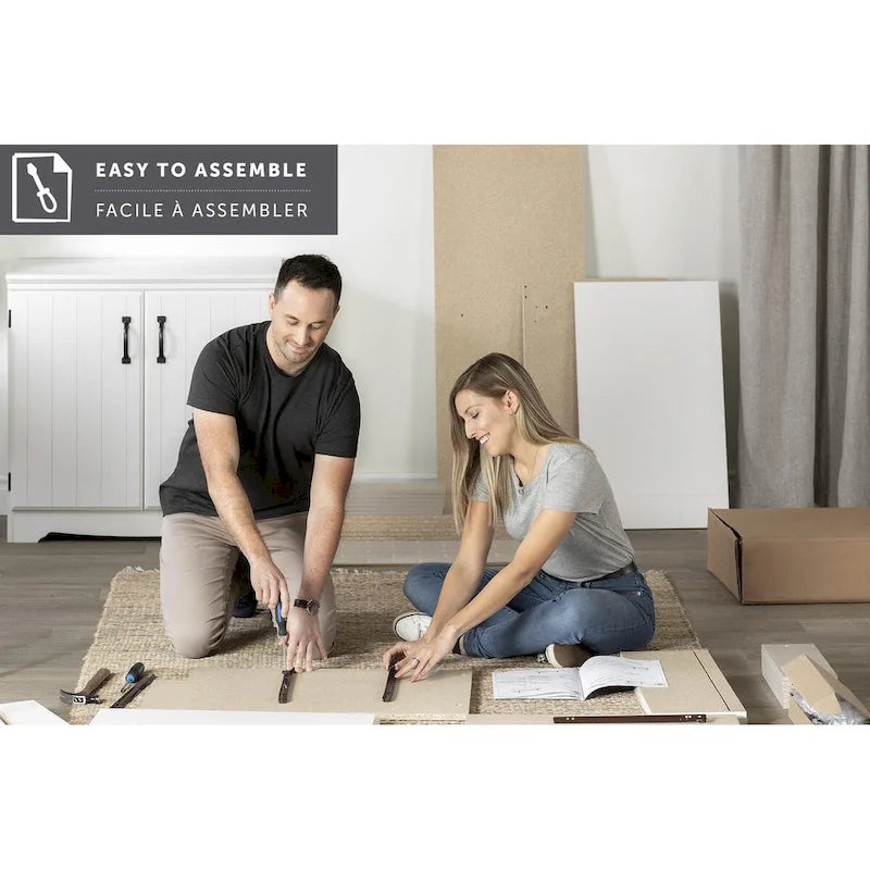 Two-Door Storage Cabinet with Adjustable Shelf