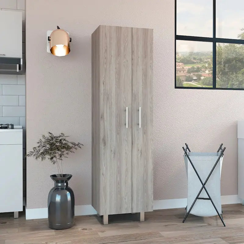Double Door Cleaning Cabinet with Four Legs and Five Shelves
