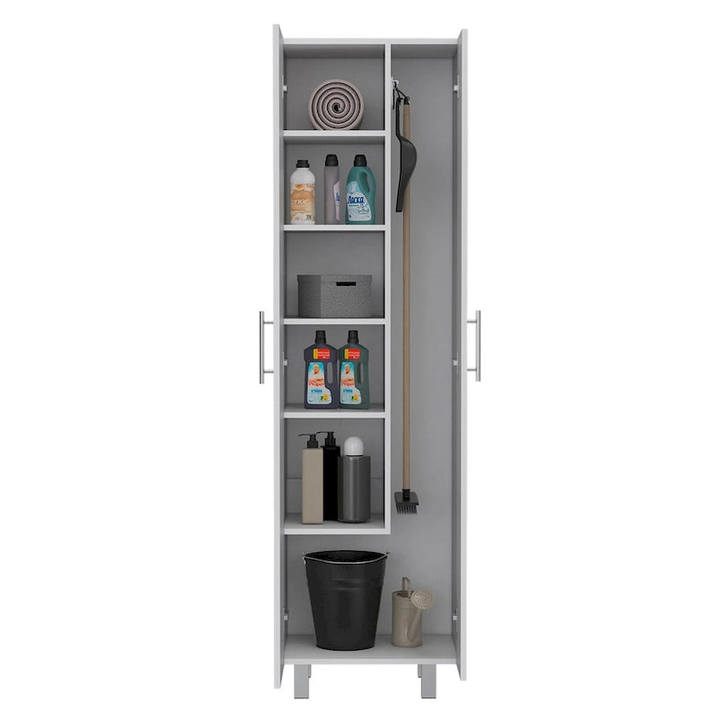 Double Door Cleaning Cabinet with Four Legs and Five Shelves