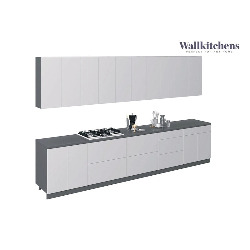 Kitchen Cabinet Set White Gloss 13Ft Wide - 153x24