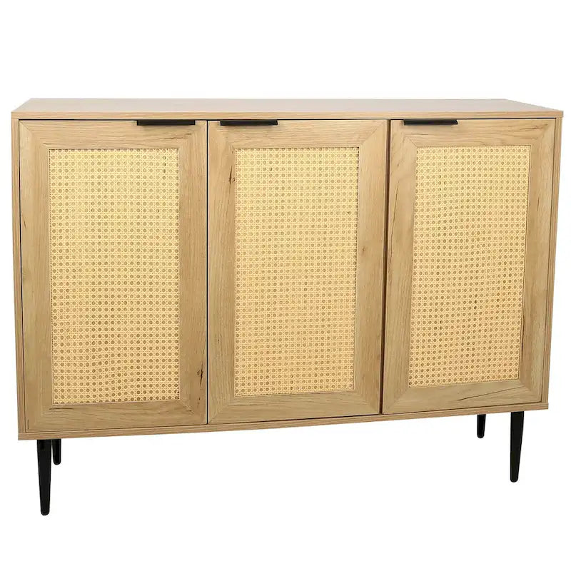 47.24" Wide Kitchen Storage Cabinet with Rattan Doors