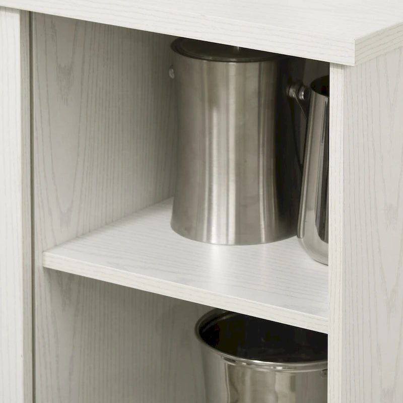 Modern Buffet Cabinet, Kitchen Sideboard with Wine Racks, Sliding Glass Door, Storage Shelves for Living Room