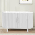 Wooden Sideboard with Vertical Stripe Cabinet Doors