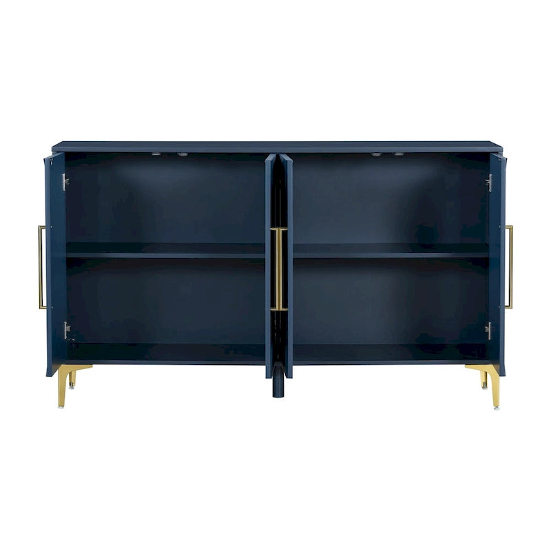 Four-Door Cabinet with Two-Tone Triangular Pattern