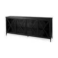 Black Metal Glass Door Sideboard - 79.0L x 16.0W x 33.0H