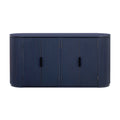 Vertical Striped Door Storage Cabinet with Adjustable Shelves