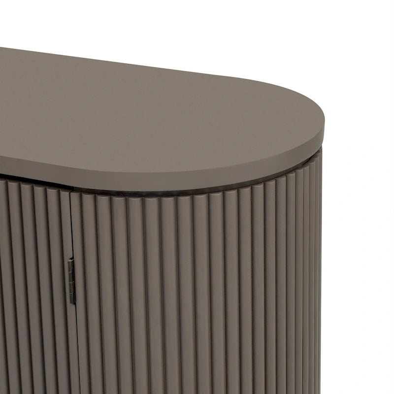 Vertical Striped Door Storage Cabinet with Adjustable Shelves