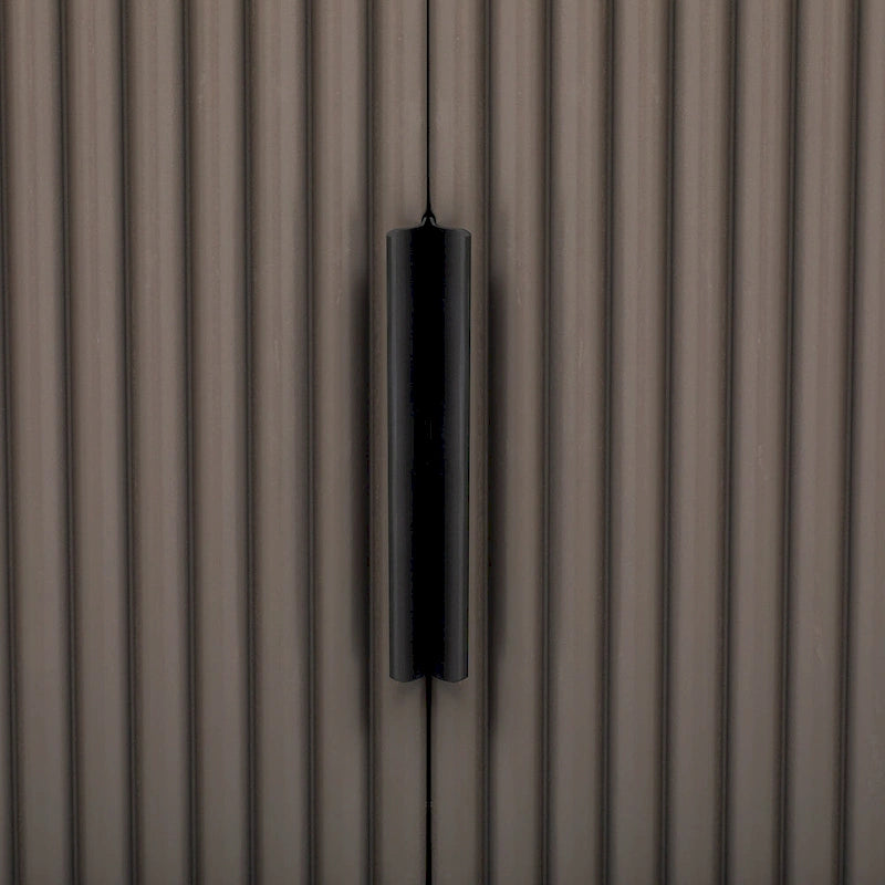 Vertical Striped Door Storage Cabinet with Adjustable Shelves