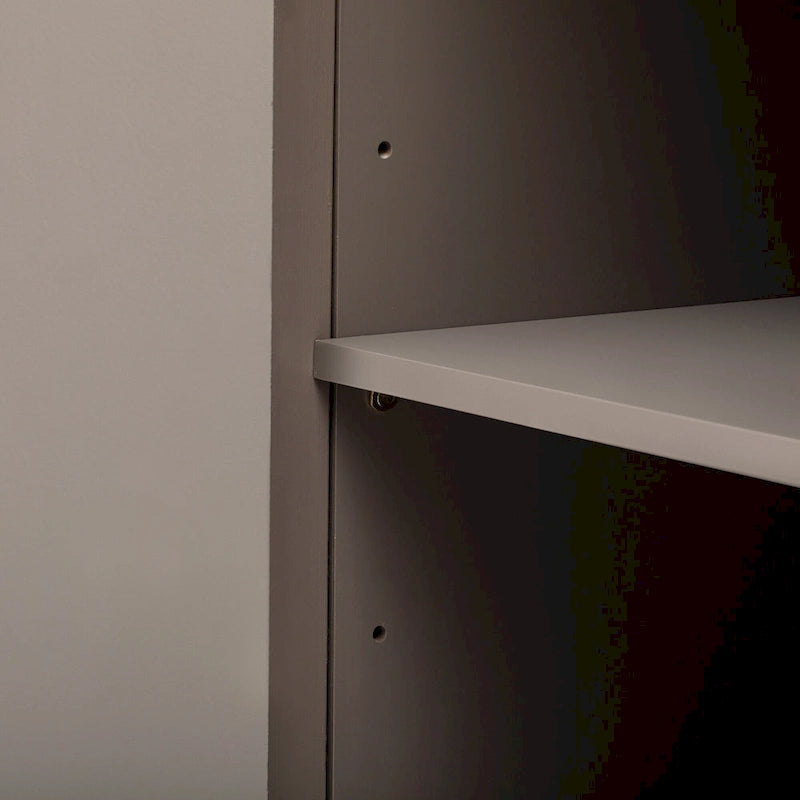 Vertical Striped Door Storage Cabinet with Adjustable Shelves