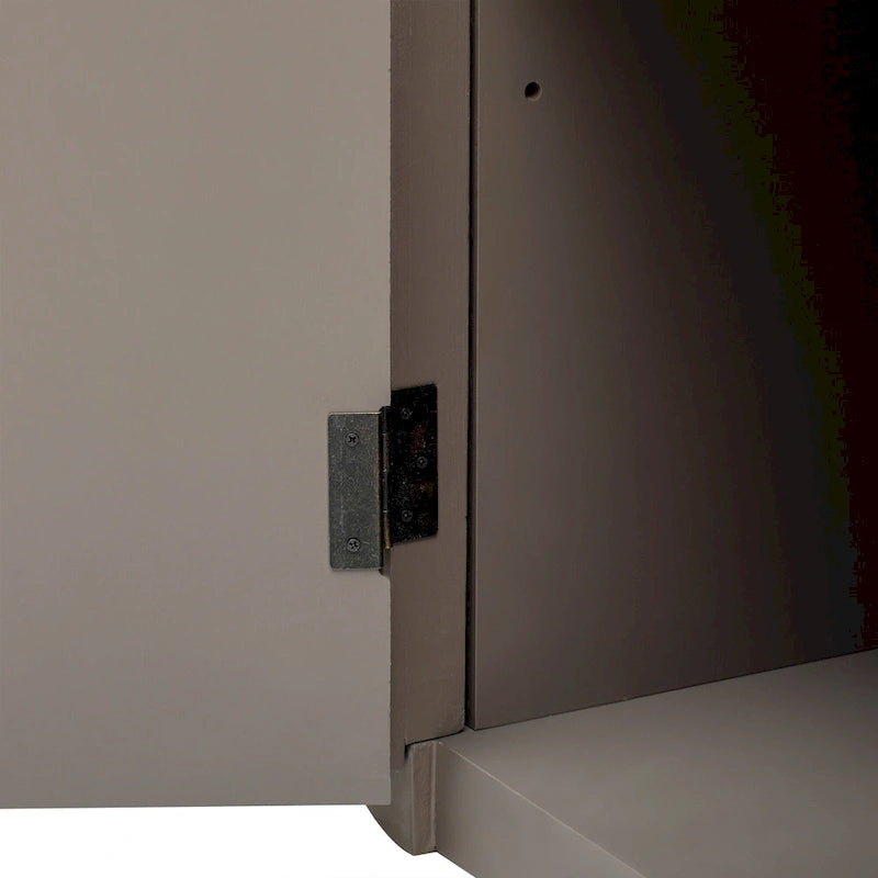 Vertical Striped Door Storage Cabinet with Adjustable Shelves