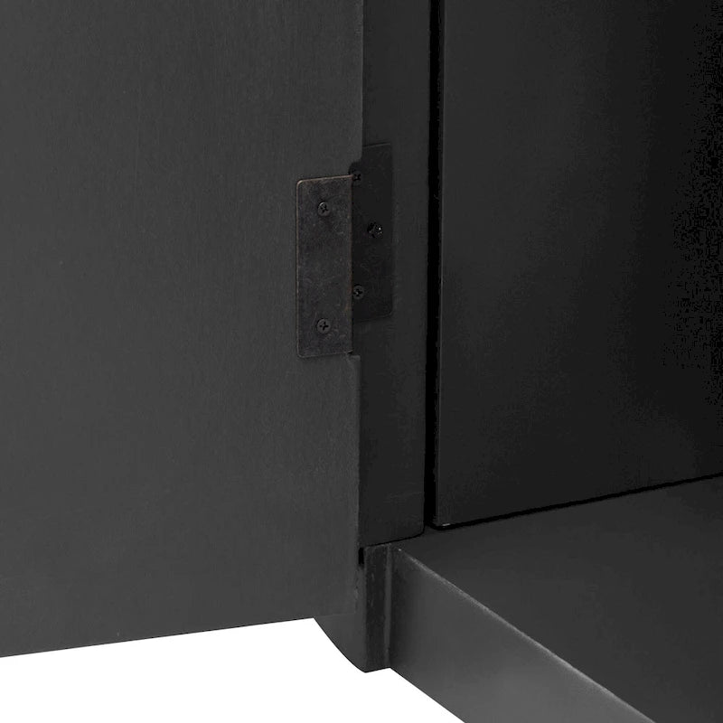 Vertical Striped Door Storage Cabinet with Adjustable Shelves