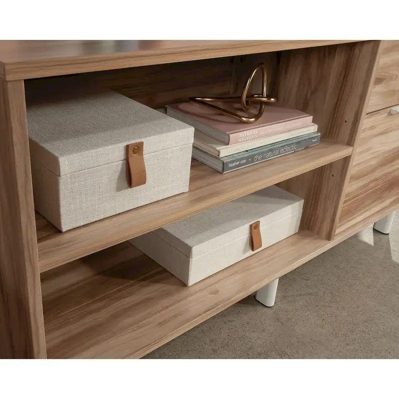 File Credenza with Drawers and Open Shelving
