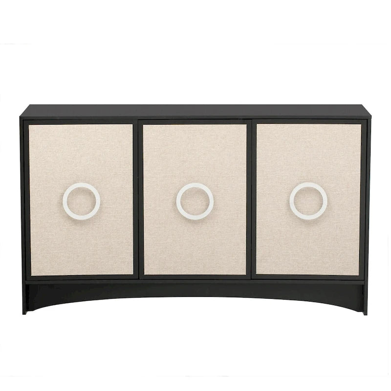 Curved Design Storage Cabinet with Adjustable Shelves