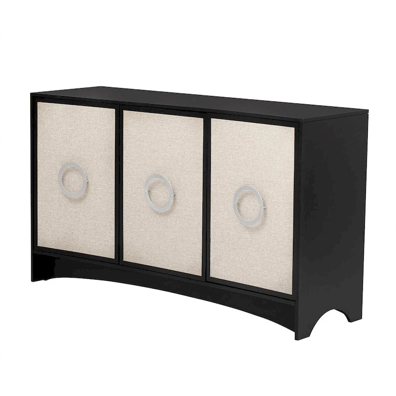 Curved Design Storage Cabinet with Adjustable Shelves