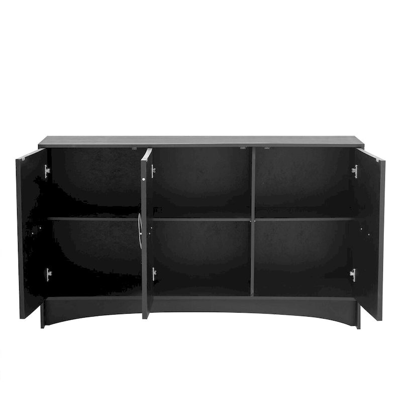 Curved Design Storage Cabinet with Adjustable Shelves