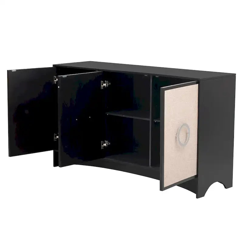 Curved Design Storage Cabinet with Adjustable Shelves