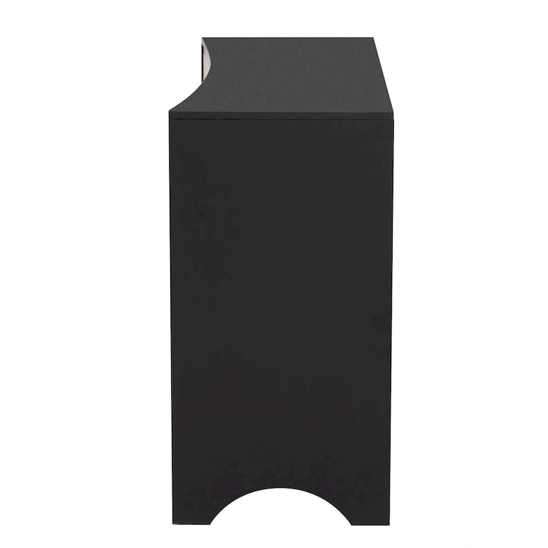 Curved Design Storage Cabinet with Adjustable Shelves