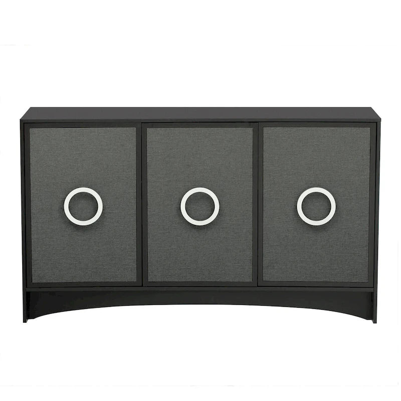 Curved Design Storage Cabinet with Adjustable Shelves