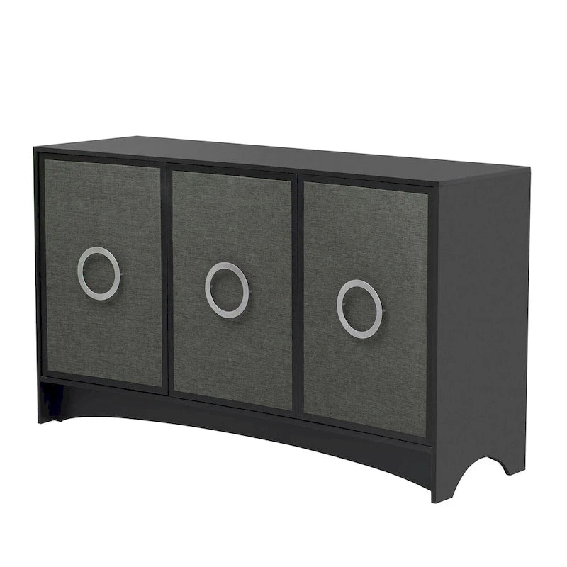 Curved Design Storage Cabinet with Adjustable Shelves