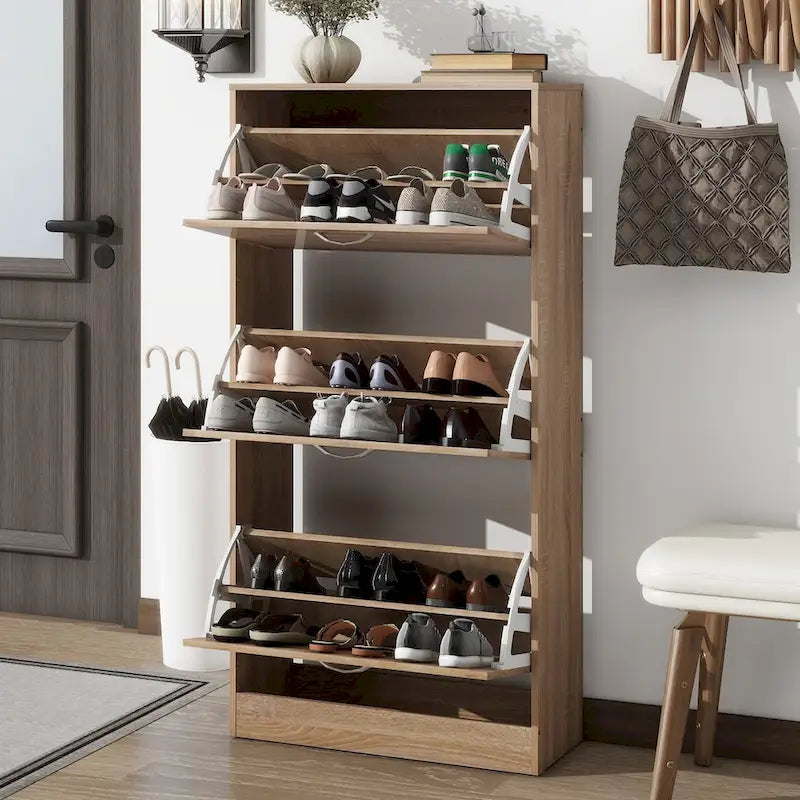 3-Drawer Shoe Storage Cabinet, 3-Tier Shoe Rack Organizer for Entryway