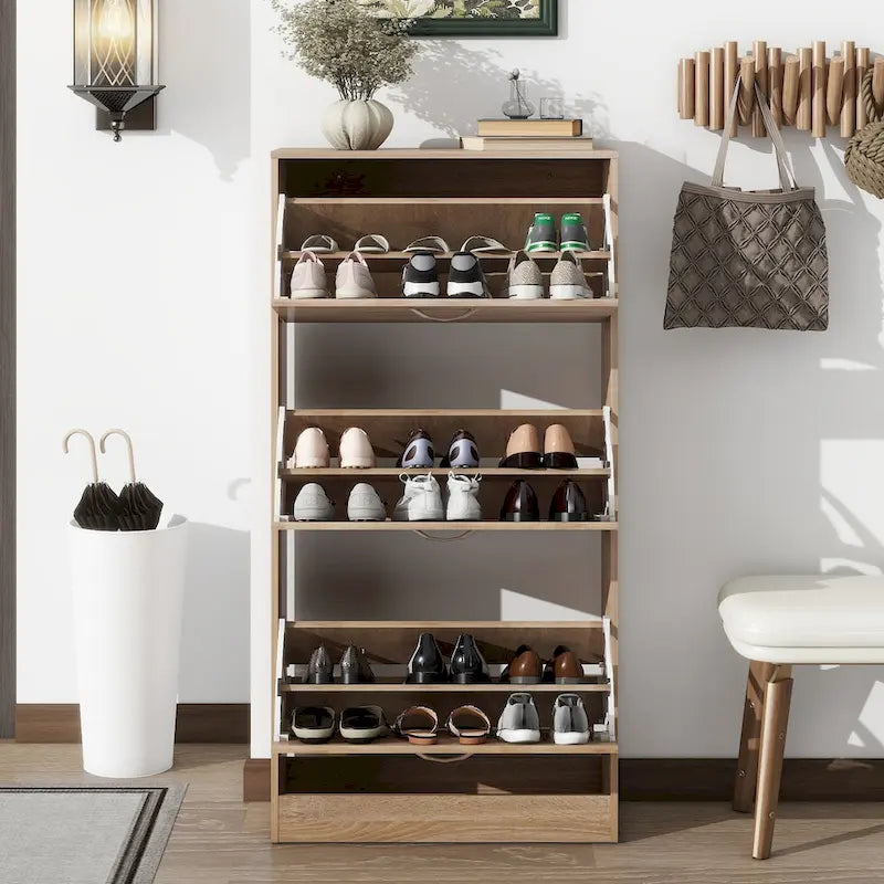 3-Drawer Shoe Storage Cabinet, 3-Tier Shoe Rack Organizer for Entryway