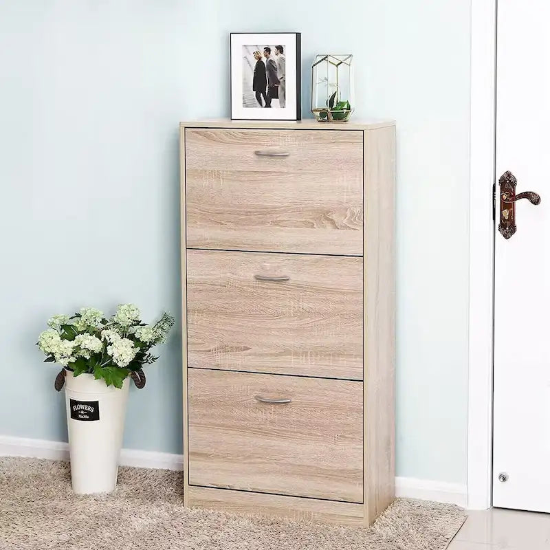 3-Drawer Shoe Storage Cabinet, 3-Tier Shoe Rack Organizer for Entryway