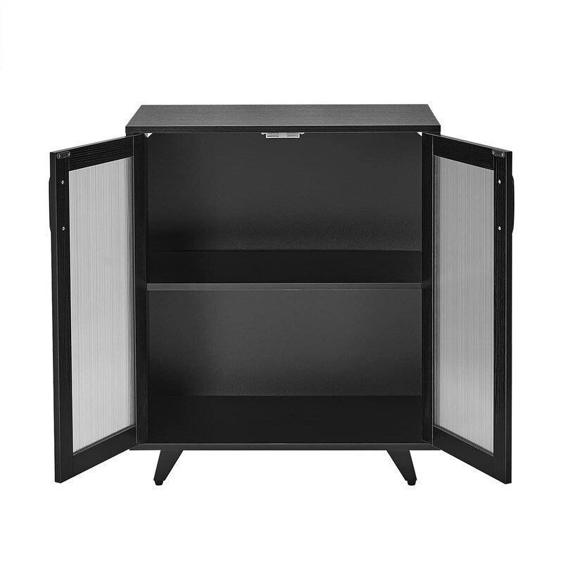Kitchen Buffet Cabinet with Glass Doors - 27.2W x 14.96D x 32.48H