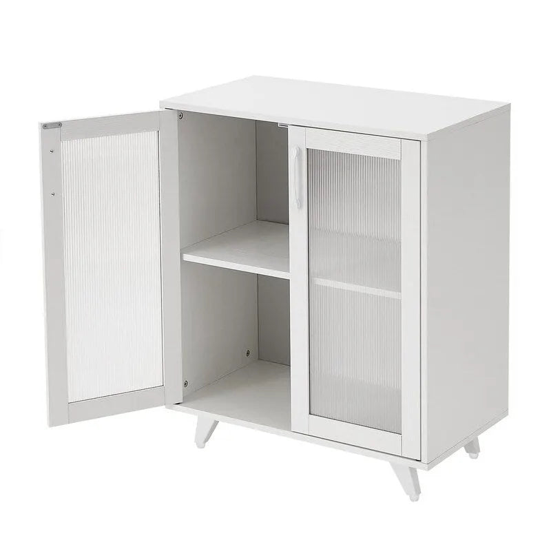 Kitchen Buffet Cabinet with Glass Doors - 27.2W x 14.96D x 32.48H
