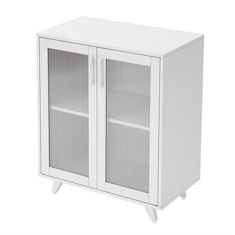 Kitchen Buffet Cabinet with Glass Doors - 27.2W x 14.96D x 32.48H