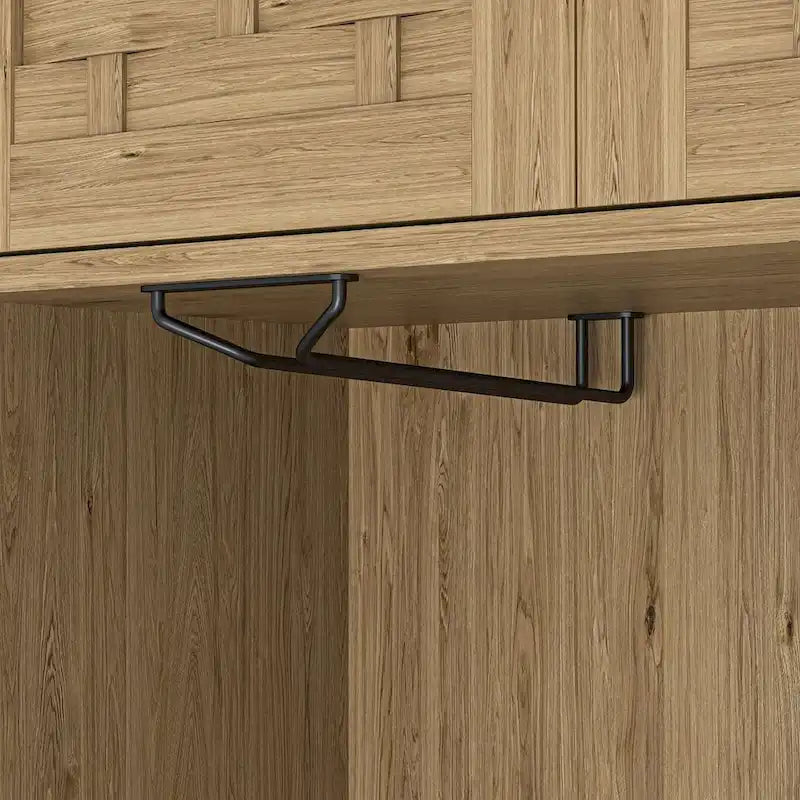 Kitchen Buffet and Hutch Wooden Storage Cupboard with Glass Drawer and Microwave Space