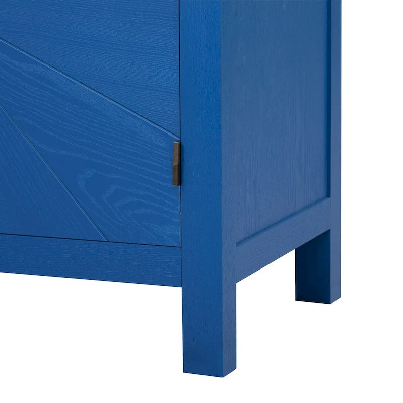 Ash Veneer Sideboard with Radiating Line Cabinet Doors