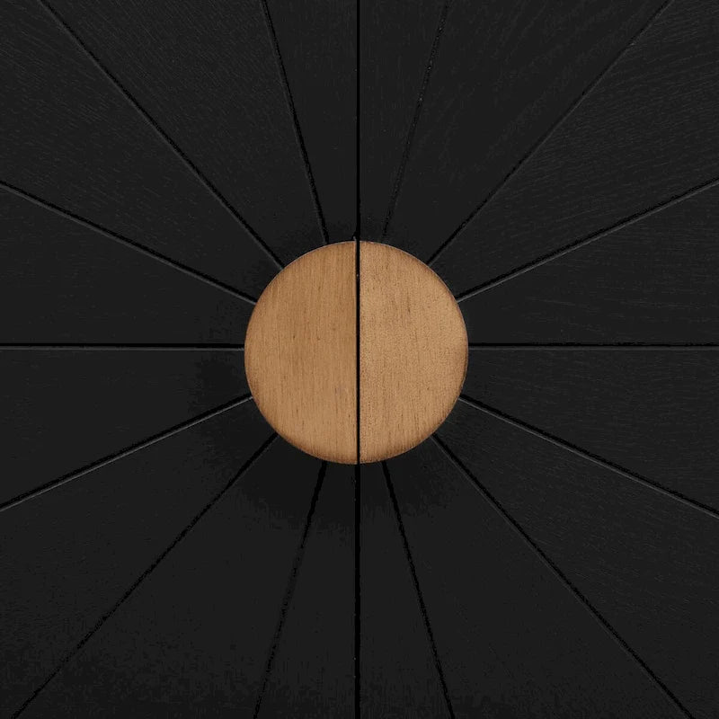 Ash Veneer Sideboard with Radiating Line Cabinet Doors