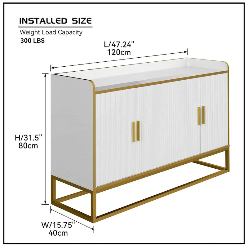 Modern Kitchen Buffet Storage Cabinet with Metal Legs