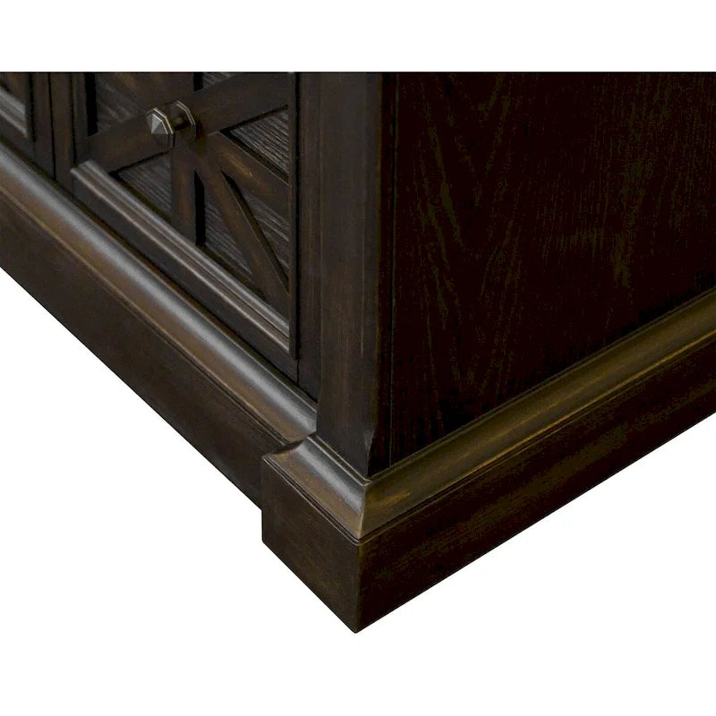 Wood Lateral File Cabinet with Storage Drawer, Fully Assembled, Dark Brown