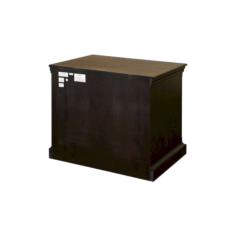 Wood Lateral File Cabinet with Storage Drawer, Fully Assembled, Dark Brown