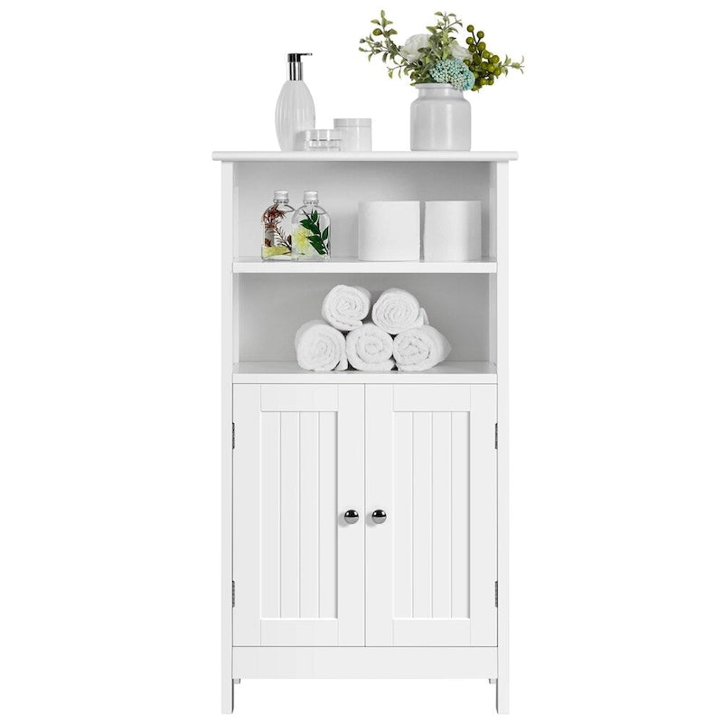 5-Tier Wooden Bathroom Floor Cabinet with Adjustable Shelf