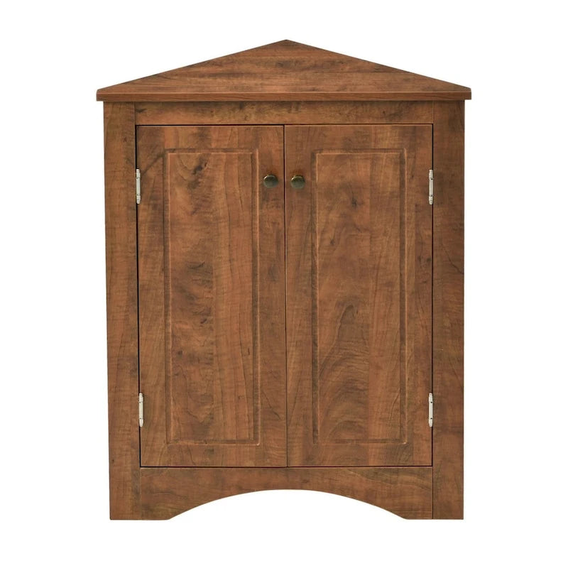 Triangle Corner Storage Cabinet with Adjustable Shelves - 17.2" x 17.2" x 31.5"