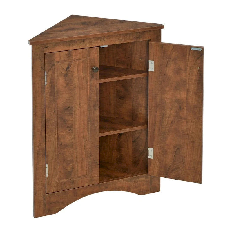 Triangle Corner Storage Cabinet with Adjustable Shelves - 17.2" x 17.2" x 31.5"
