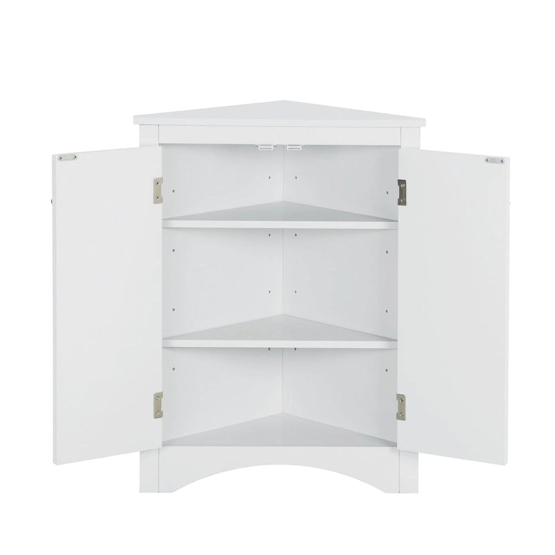 Triangle Corner Storage Cabinet with Adjustable Shelves - 17.2" x 17.2" x 31.5"