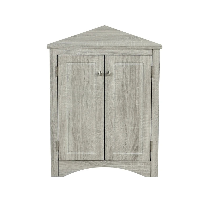 Triangle Corner Storage Cabinet with Adjustable Shelves - 17.2" x 17.2" x 31.5"
