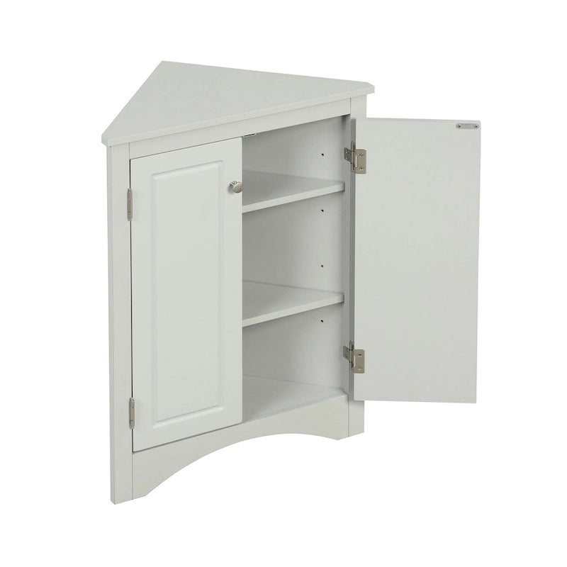 Triangle Corner Storage Cabinet with Adjustable Shelves - 17.2" x 17.2" x 31.5"