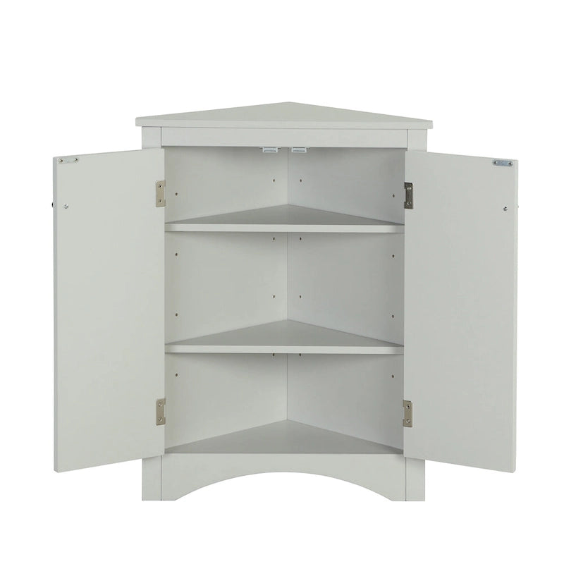 Triangle Corner Storage Cabinet with Adjustable Shelves - 17.2" x 17.2" x 31.5"