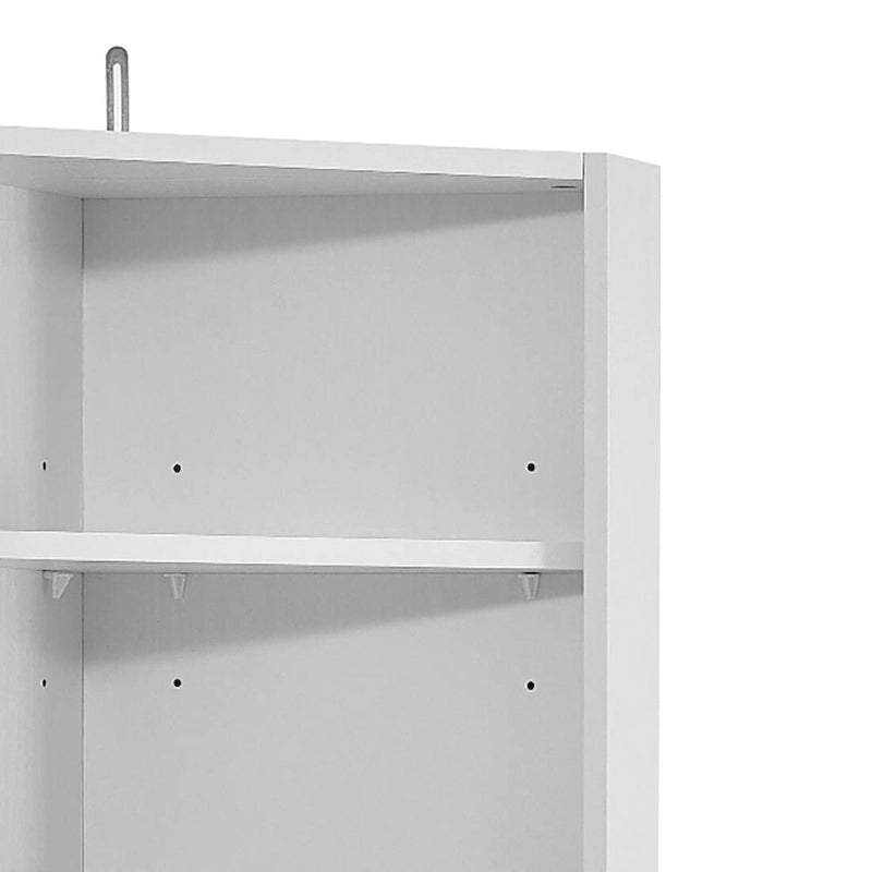 Modern Wooden Corner Tall Bathroom Storage Cabinet with Metal Handles
