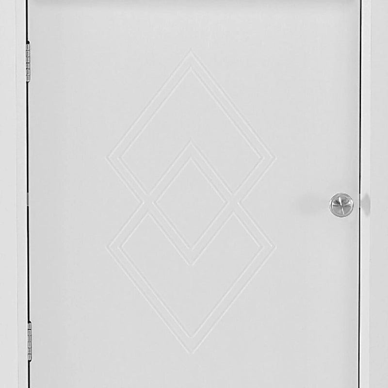 Modern Wooden Corner Tall Bathroom Storage Cabinet with Metal Handles