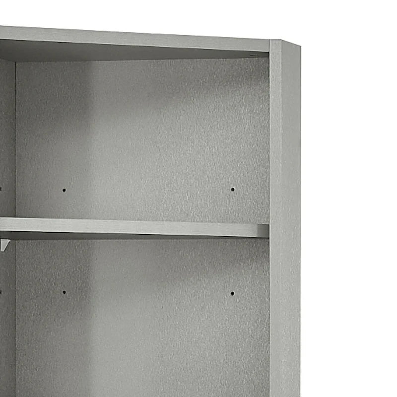 Modern Wooden Corner Tall Bathroom Storage Cabinet with Metal Handles