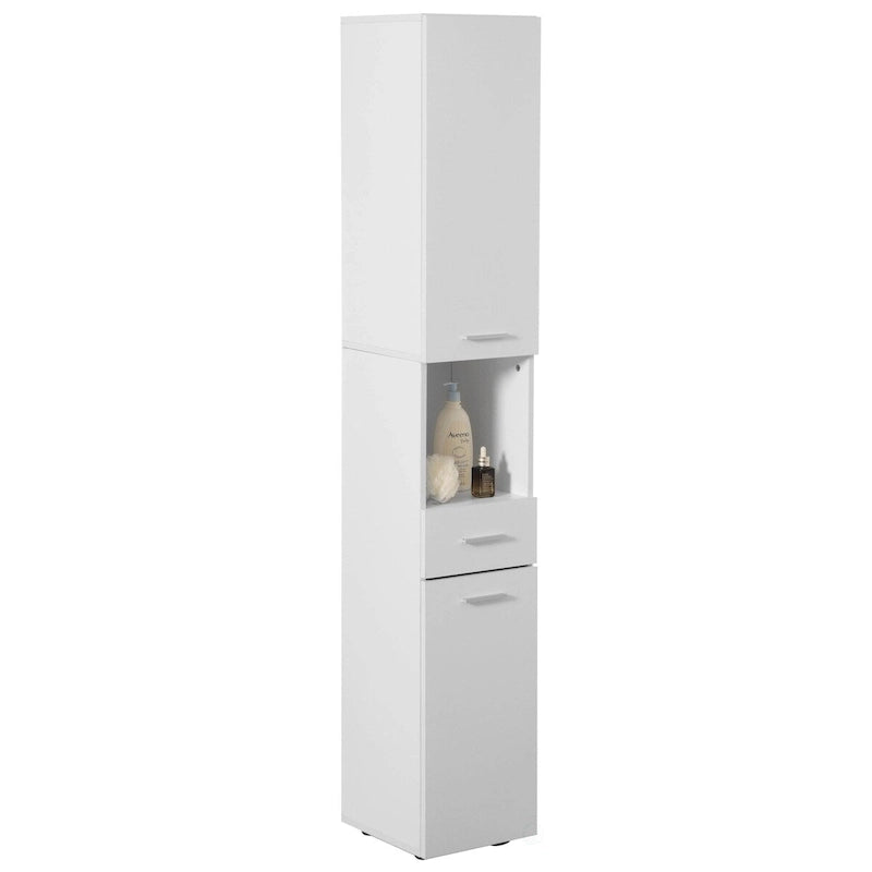 71.5 Inches Tall Thin Corner Shelf Floor Cabinet with 2 Doors, 1 Drawer