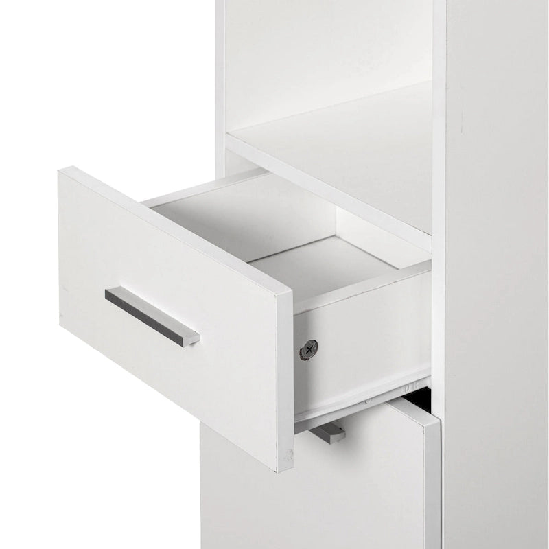 71.5 Inches Tall Thin Corner Shelf Floor Cabinet with 2 Doors, 1 Drawer